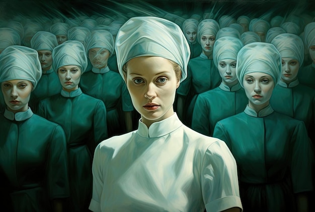 lavori medici e dentistici di reclutamento di infermiere nello stile di smeraldo scuro e turchese