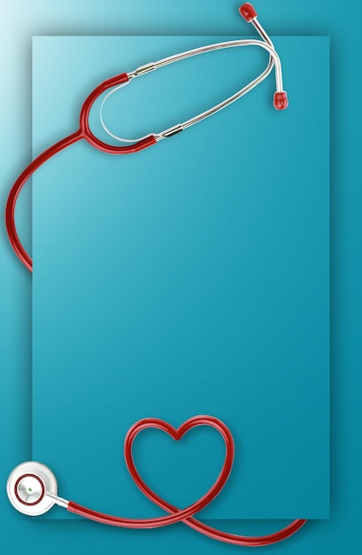 Layout creativo per la forma del cuore e lo stetoscopio della Giornata internazionale dell'infermiera del 12 maggio con testo libero