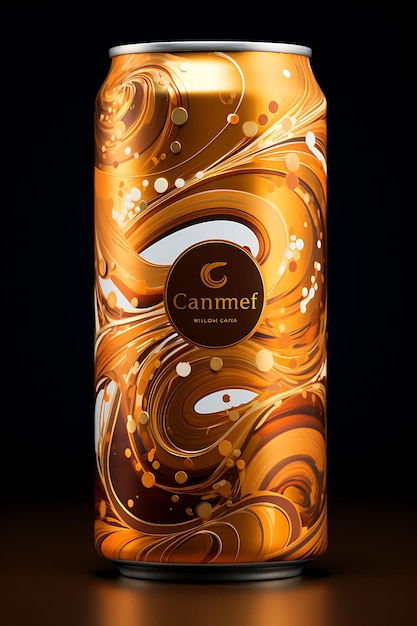 Layout del sito web Caramel Swirl Packaging con caramello e palette d'oro Luxury Poster Flyer Design