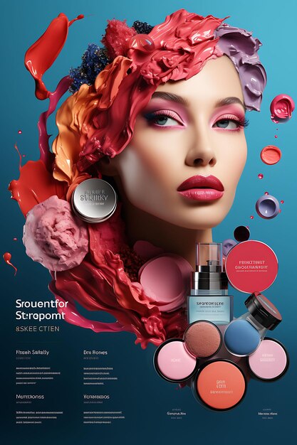 Layout del sito web di Designer Cosmetics Store for Women Color Bold and Vibrant Pa Creative Figma Art