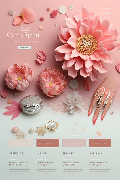 Layout del sito web di High End Manicure and Pedicure Studio for Women Soft Pastel Creative Figma Art