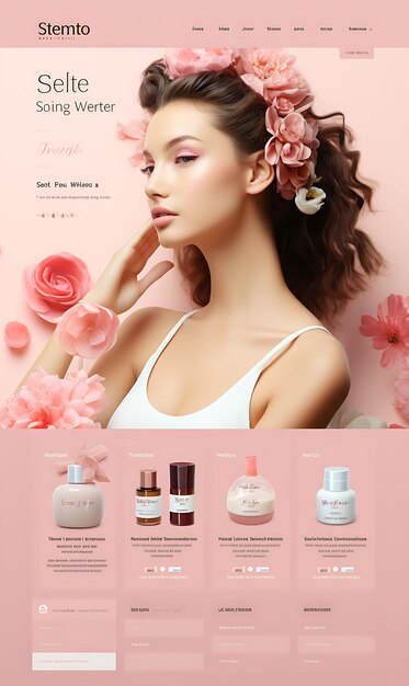 Layout del sito web di Skincare and Beauty Salon for Women Soft Pastel Color Theme Creative Figma Art