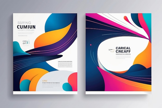 Layout di copertine creative o concept di poster in stile minimal moderno per il branding dell'identità aziendale