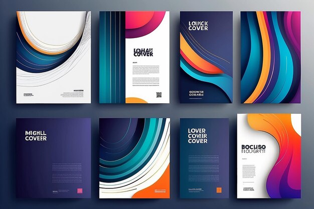 Layout di copertine creative o concept di poster in stile minimal moderno per il branding dell'identità aziendale