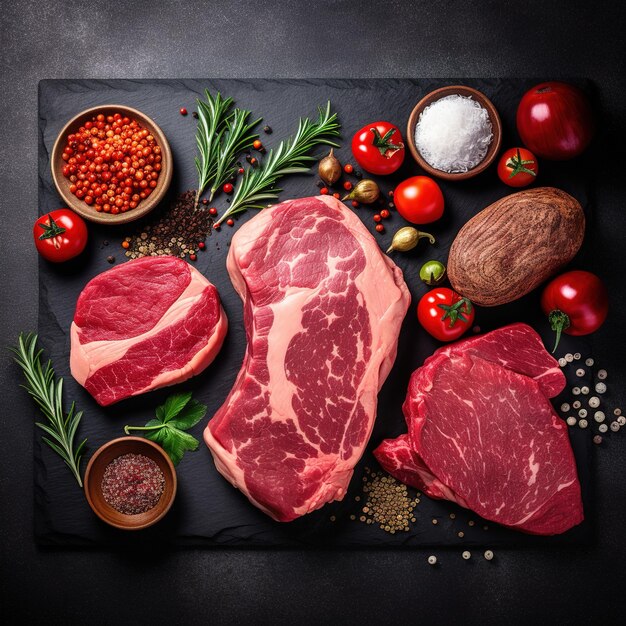 layout di presentazione per carne bovina premium