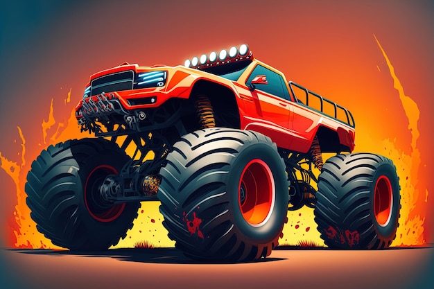 Le auto sportive sono SUV con ruote enormi Immagine di un monster truck