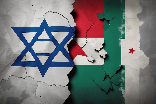 Le bandiere di Israele e Palestina sono entrambe fatte di consistenza.