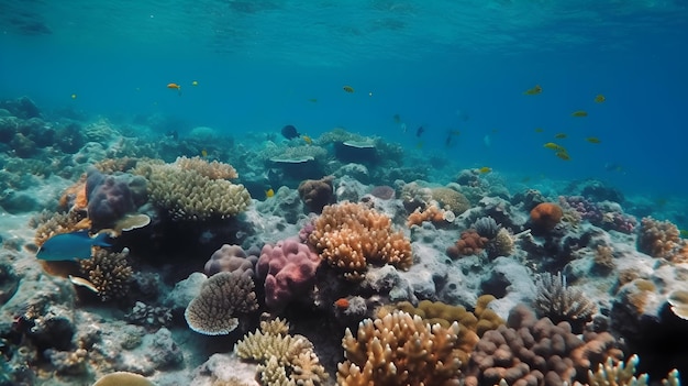 Le barriere coralline sul fondo del mare limpido generano ai