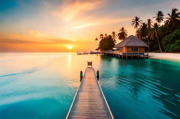 le bellissime maldive il cui colore è l'azzurro dell'acqua, lo stesso cielo