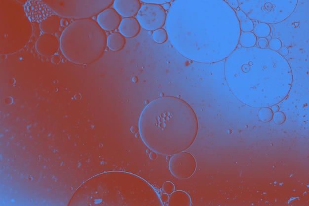 Le bolle di olio all'interno delle forme di base acquatica