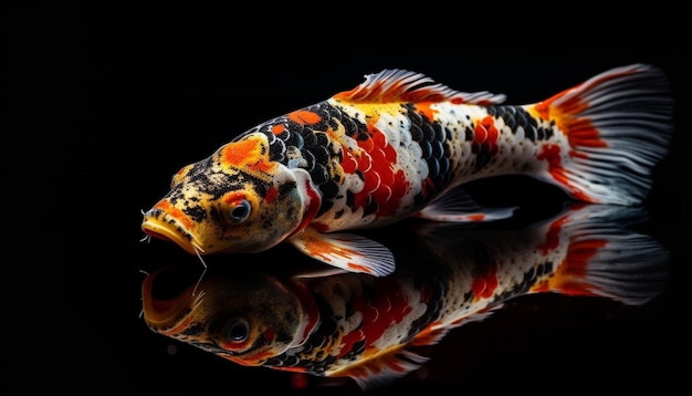 Le carpe koi multicolori nuotano nell'eleganza acquatica generata dall'intelligenza artificiale