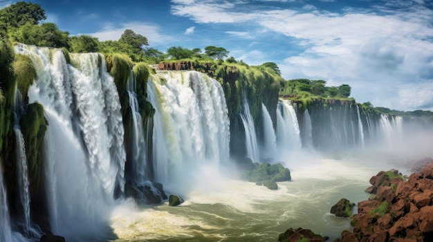 Le cascate dell'Iguazu in Argentina, in Brasile, create con la tecnologia Generative AI