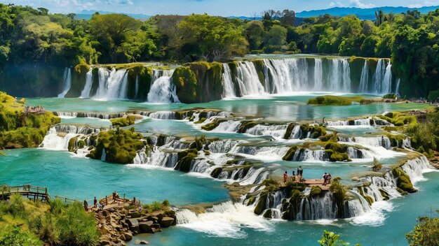 Le cascate di Huai mae khamin a Kanchanaburi, in Thailandia