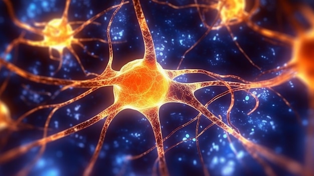 Le cellule cerebrali sono interconnesse IA generativa