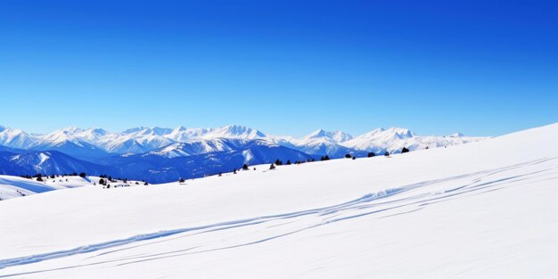 Le cime delle montagne invernali sono coperte di neve Paesaggio sciistico Freeriding Sport invernali IA generativa