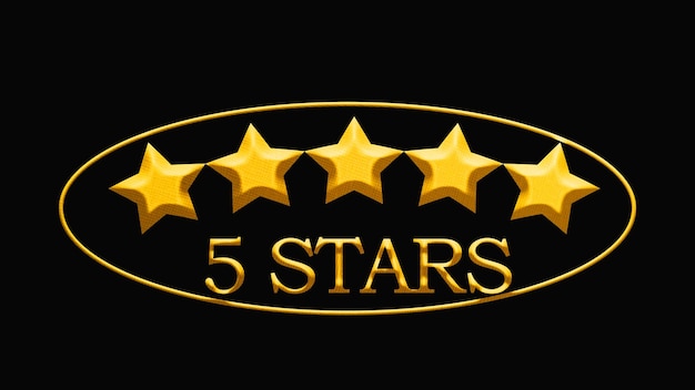 Le cinque stelle che valutano un'icona illustrazione