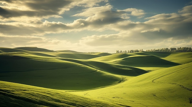 Le colline verdi della Danimarca: una fotografia affascinante con un'illuminazione perfetta
