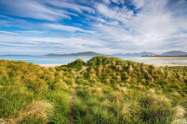 Le dune di sabbia e il machair a Seilebost