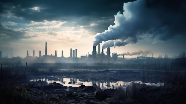 Le emissioni di scarico delle imprese industriali vengono rilasciate nell'atmosfera