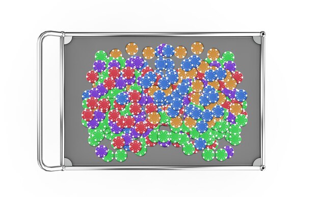 Le fiches del casinò isolate su sfondo bianco 3d render