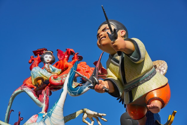 Le figure del Las Fallas fest a Valencia della spagna