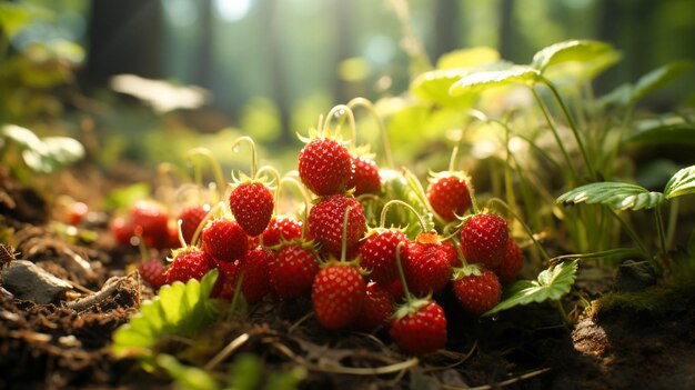 Le fragole selvatiche coltivano il raccolto delle piante