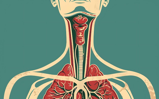 Le ghiandole del corpo umano La ghiandola tiroide si concentra sull'anatomia su un semplice background medico