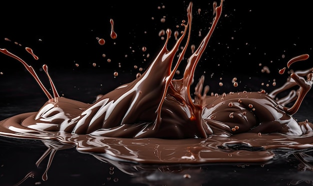 Le gocce di cioccolata calda sono il regalo perfetto per gli amanti del cioccolato Creazione utilizzando strumenti di intelligenza artificiale generativa