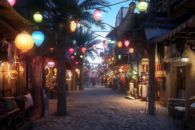 Le lanterne del Ramadan illuminano le notti arabe con la storia generata
