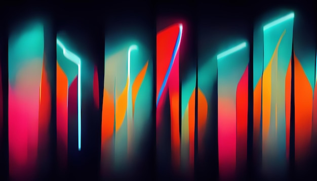 Le linee al neon modellano il gradiente dell'illustrazione digitale