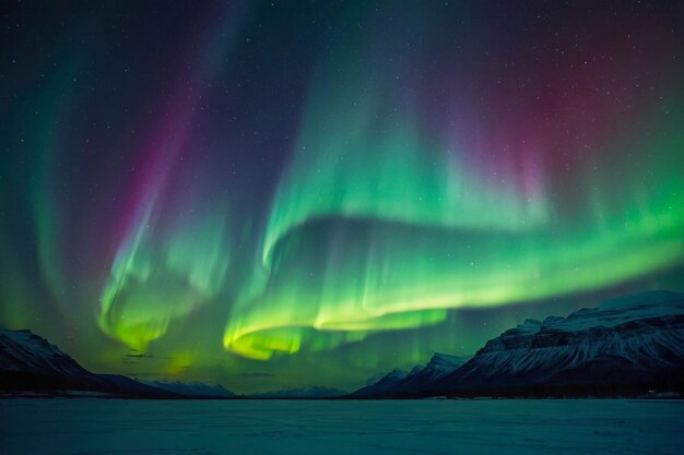 Le luci del nord di notte Lo scenario è sereno e pacifico come la bellezza naturale delle aurore