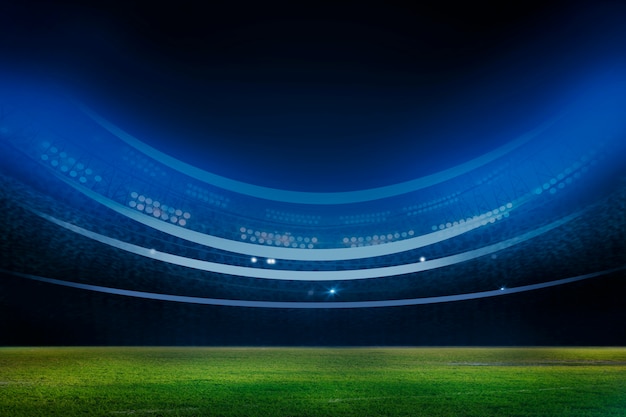 Le luci di notte e lo stadio 3d rendono