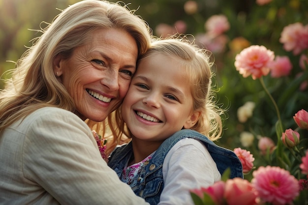 Le mamme affettuose sorridono il giorno delle mamme