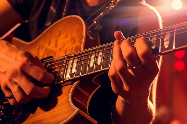 Le mani che suonano la chitarra generano Ai