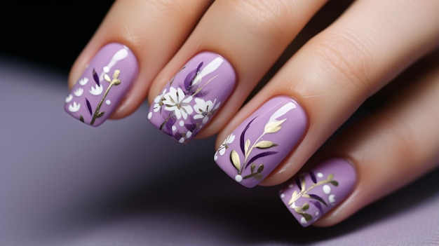 Le mani della bella donna in un maglione con moda viola