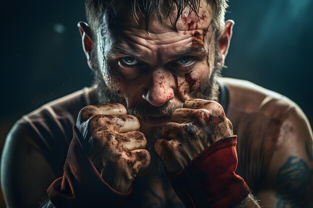 Le mani di Knuckle Boxer in dettaglio ai arte generata