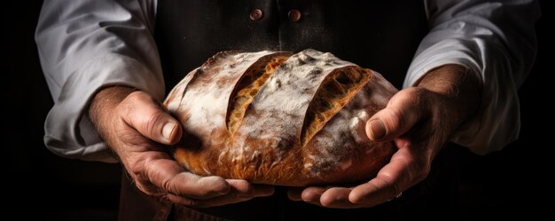 Le mani tengono il pane