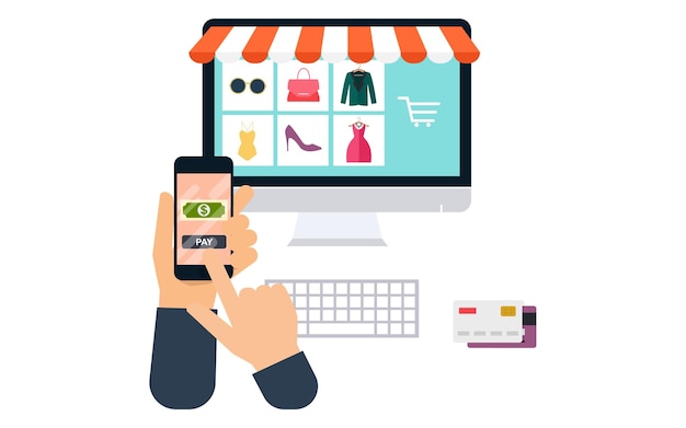 Le migliori illustrazioni di alta qualità per il marketing del negozio di e-commerce e gli annunci Google