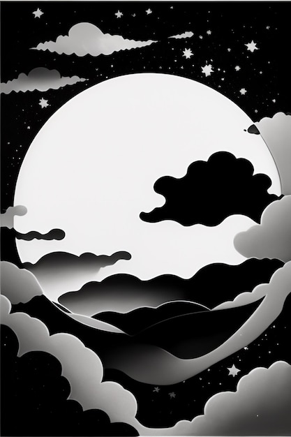 le nuvole e la luna