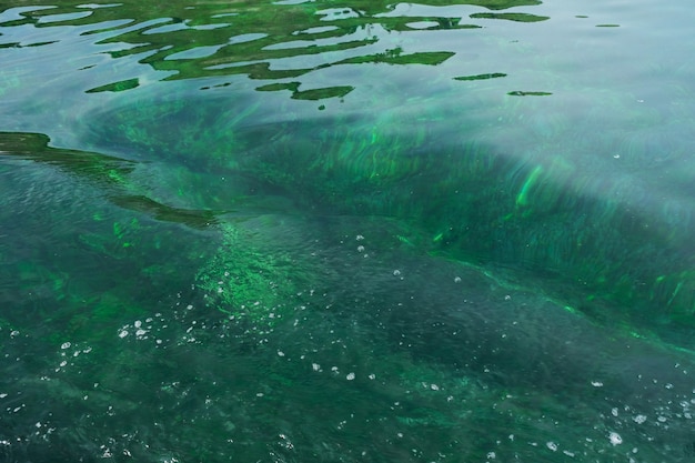 Le onde d'acqua di toni verdi blu trasparenti affiorano come sfondo