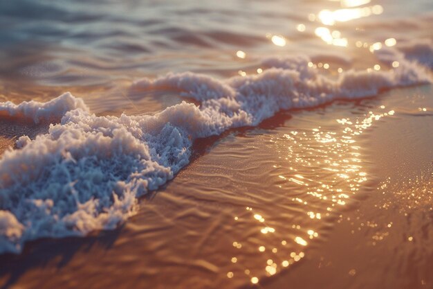 Le onde dolci che battono contro una spiaggia sabbiosa