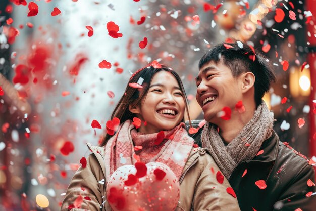 Le persone innamorate celebrano San Valentino il giorno del pragma dell'amore