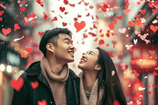 Le persone innamorate festeggiano il giorno di San Valentino, il giorno dell'amore, Pragma.