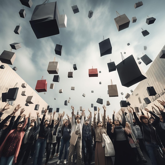 le persone lanciano libri e volano in aria