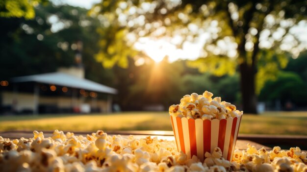 Le persone si riuniscono per una serata al cinema in un parco