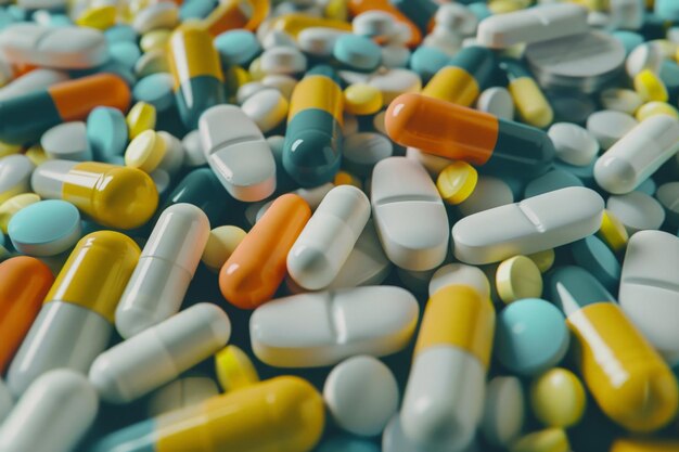 le pillole e le capsule di diversi colori pillole multicolori pastello sanità e medicina