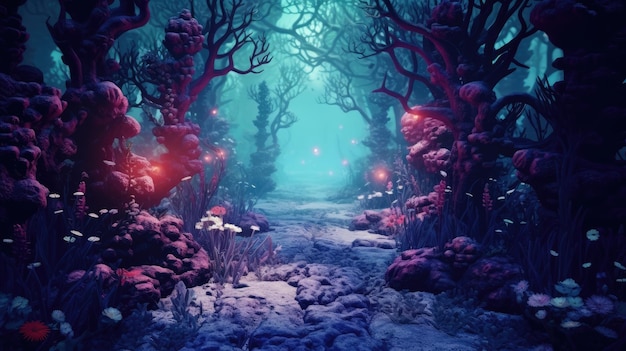 Le profondità mistiche Il giardino incantato dei coralli al crepuscolo
