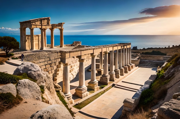 Le rovine dell'antica città di agrigento, turchia