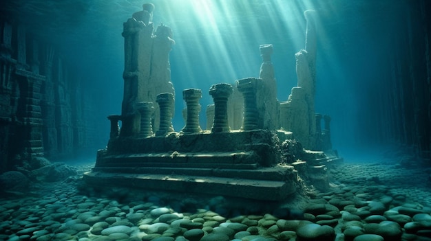 Le rovine dell'antica città di Atlantide sono sott'acqua.