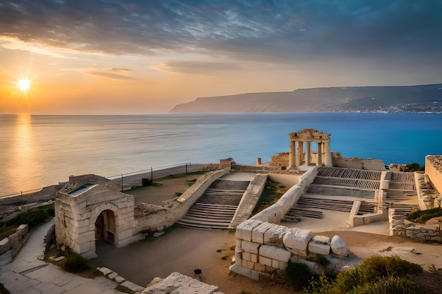 Le rovine dell'antica città di corinto, in grecia